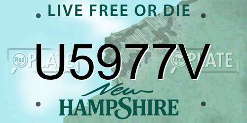 U5977V New Hampshire License Plate