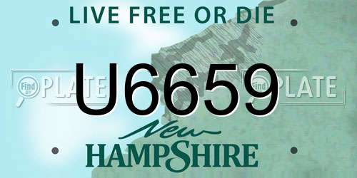 U6659 New Hampshire License Plate