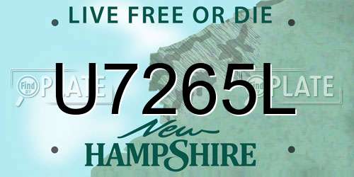 U7265L New Hampshire License Plate