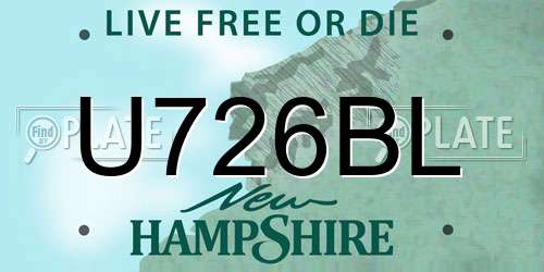 U726BL New Hampshire License Plate