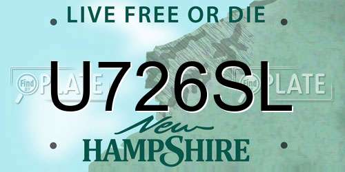 U726SL New Hampshire License Plate