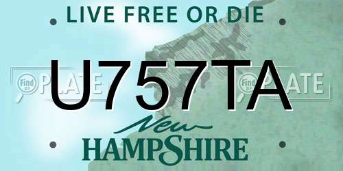 U757TA New Hampshire License Plate
