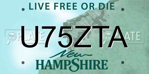 U75ZTA New Hampshire License Plate