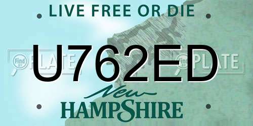 U762ED New Hampshire License Plate