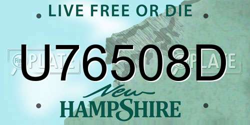 U76508D New Hampshire License Plate