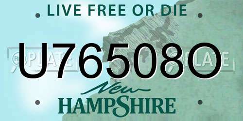 U76508O New Hampshire License Plate