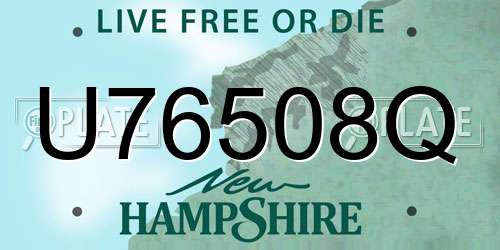 U76508Q New Hampshire License Plate