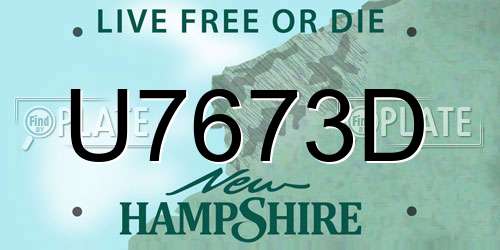 U7673D New Hampshire License Plate
