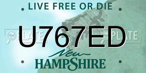 U767ED New Hampshire License Plate