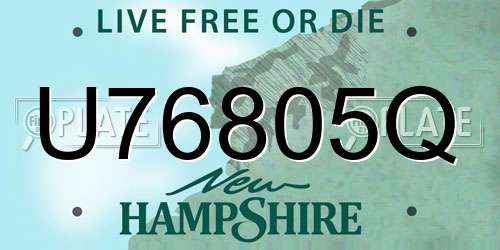 U76805Q New Hampshire License Plate