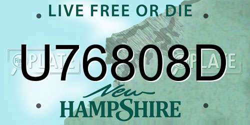 U76808D New Hampshire License Plate