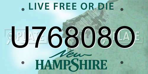 U76808O New Hampshire License Plate