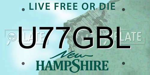 U77GBL New Hampshire License Plate