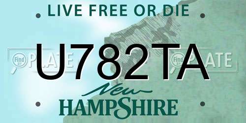 U782TA New Hampshire License Plate