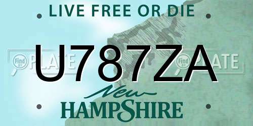U787ZA New Hampshire License Plate