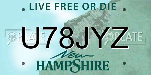 U78JYZ New Hampshire License Plate