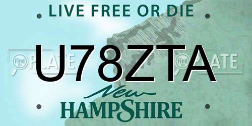 U78ZTA New Hampshire License Plate