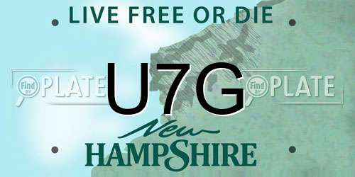 U7G New Hampshire License Plate
