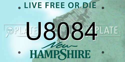 U8084 New Hampshire License Plate