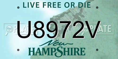 U8972V New Hampshire License Plate