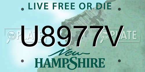 U8977V New Hampshire License Plate