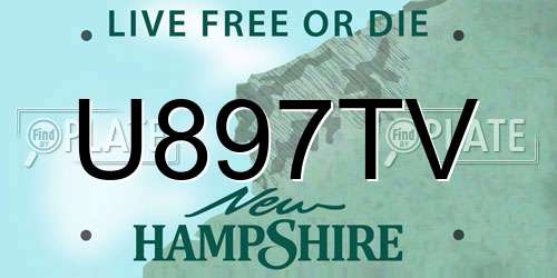 U897TV New Hampshire License Plate