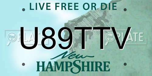 U89TTV New Hampshire License Plate