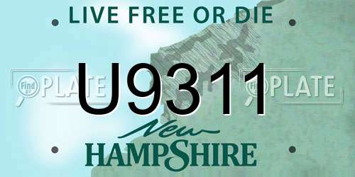 U9311 New Hampshire License Plate
