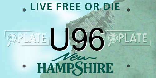 U96 New Hampshire License Plate