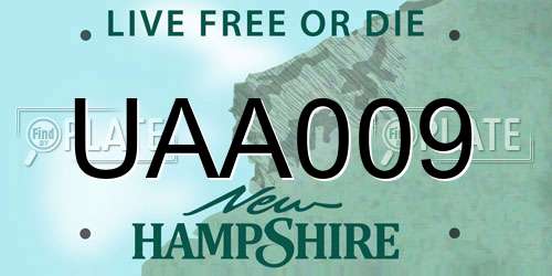 UAA009 New Hampshire License Plate