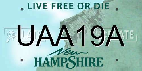 UAA19A New Hampshire License Plate