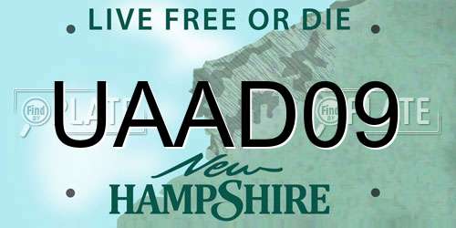 UAAD09 New Hampshire License Plate