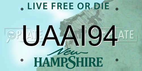 UAAI94 New Hampshire License Plate