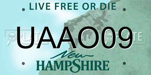 UAAO09 New Hampshire License Plate