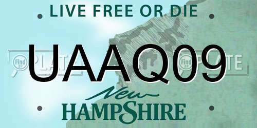 UAAQ09 New Hampshire License Plate