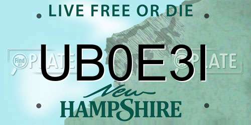 UB0E3I New Hampshire License Plate