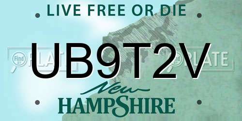 UB9T2V New Hampshire License Plate