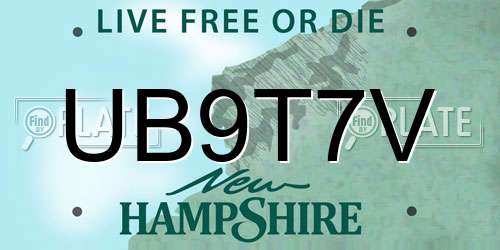 UB9T7V New Hampshire License Plate