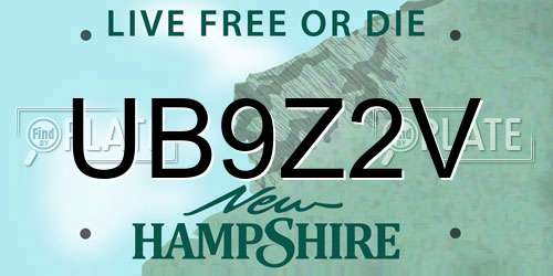 UB9Z2V New Hampshire License Plate