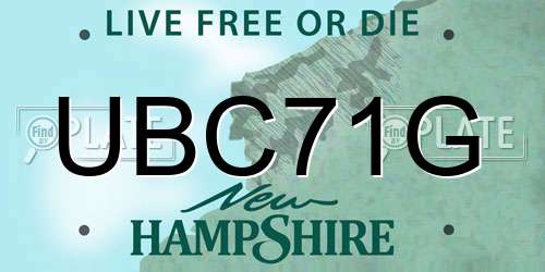 UBC71G New Hampshire License Plate