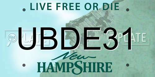 UBDE31 New Hampshire License Plate