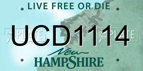 UCD1114 New Hampshire License Plate