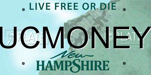 UCMONEY New Hampshire License Plate