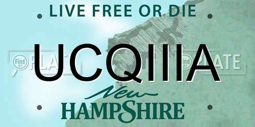 UCQIIIA New Hampshire License Plate