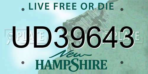 UD39643 New Hampshire License Plate