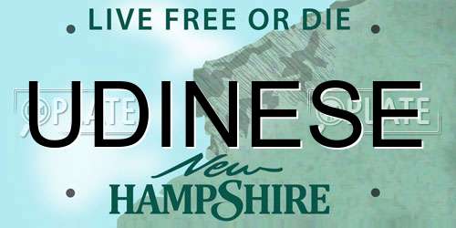 UDINESE New Hampshire License Plate
