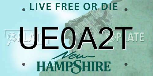 UE0A2T New Hampshire License Plate