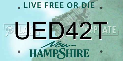 UED42T New Hampshire License Plate