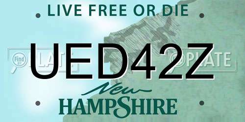 UED42Z New Hampshire License Plate