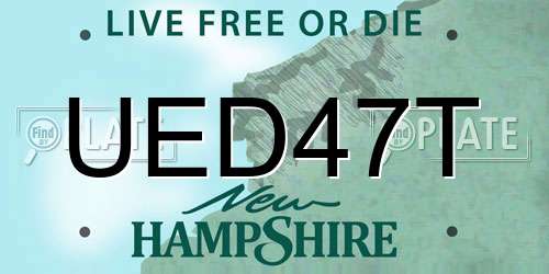 UED47T New Hampshire License Plate